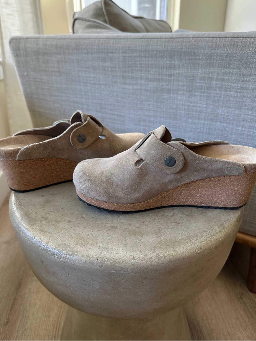 Papillio by Birkenstock Fanny Suede Buckle Strap Hardware Wedge Clogs size 37 - Picture 3 of 9